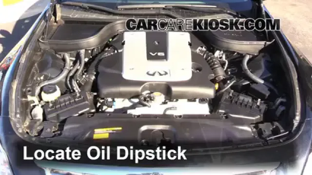 2012 Infiniti G25 X 2.5L V6 Huile Vérifier le niveau de l'huile